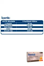 Dynavit® Herbal Pastil C Vitamini & Propolis & Beta Glukan 4
